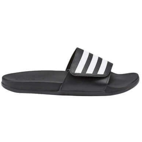 Men’s Adidas Comfort Slides Sandals Black White - Picture 2 of 8